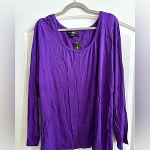 Ashley Stewart Vibrant Purple Long Sleeve Tee